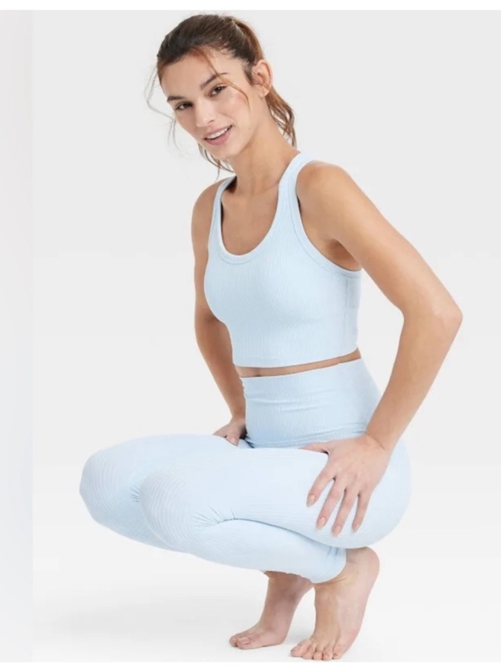 all in motion Light Blue Ribbed Active Matching Set